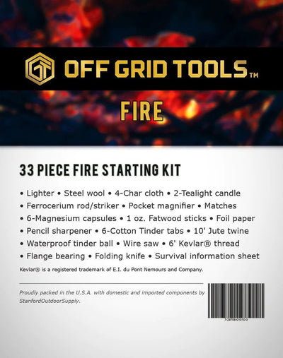 Fire Kit - 33 Piece Fire Starting Kit